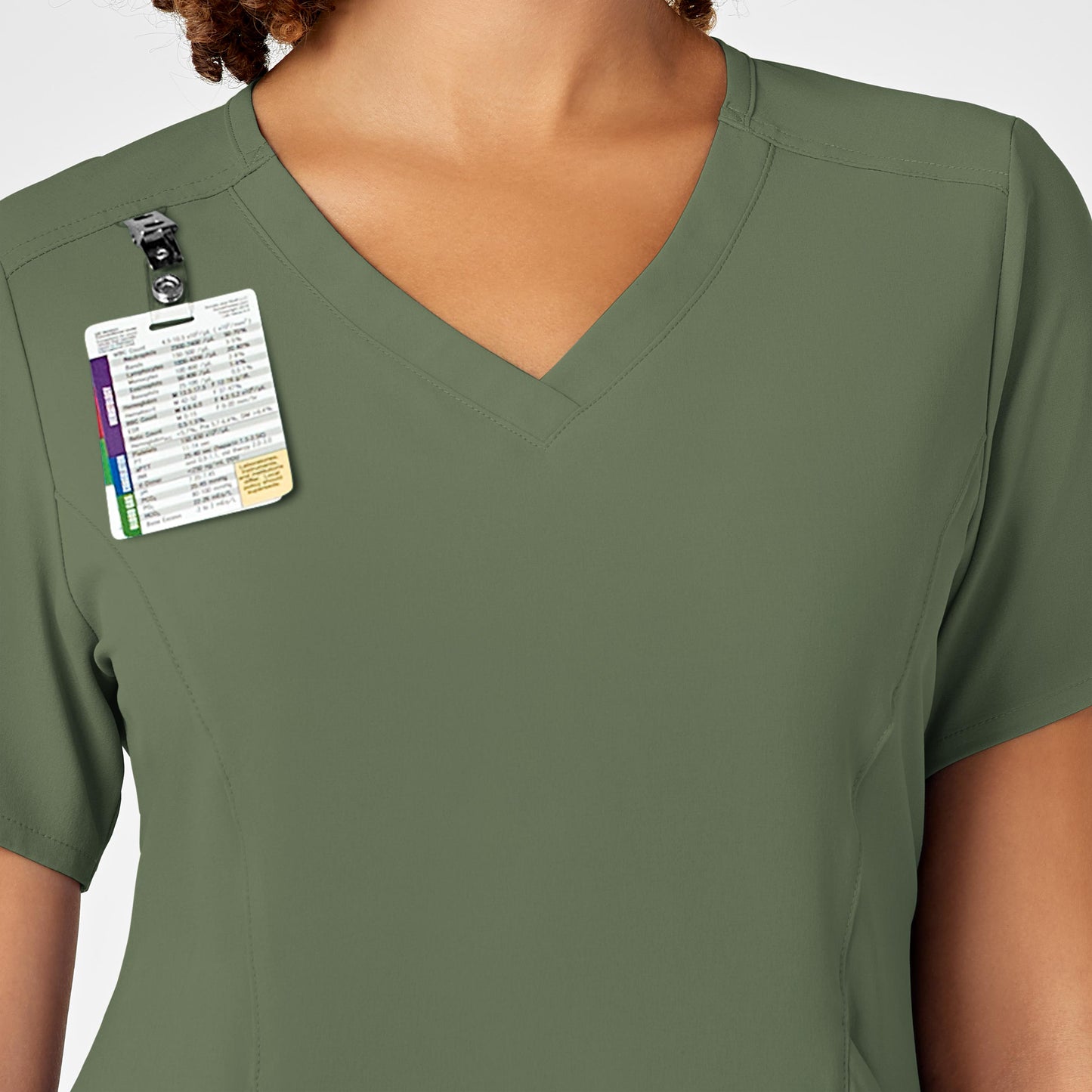 RENEW 6134 V-Neck Scrub Top Olive Model Image Alternate | Wink