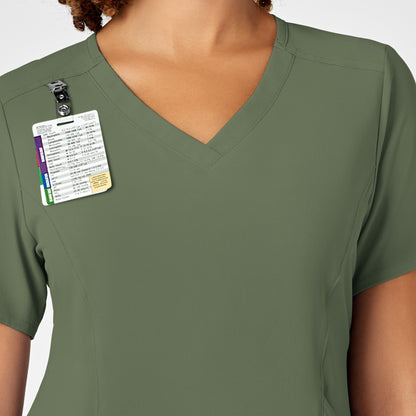 RENEW 6134 V-Neck Scrub Top Olive Model Image Alternate | Wink