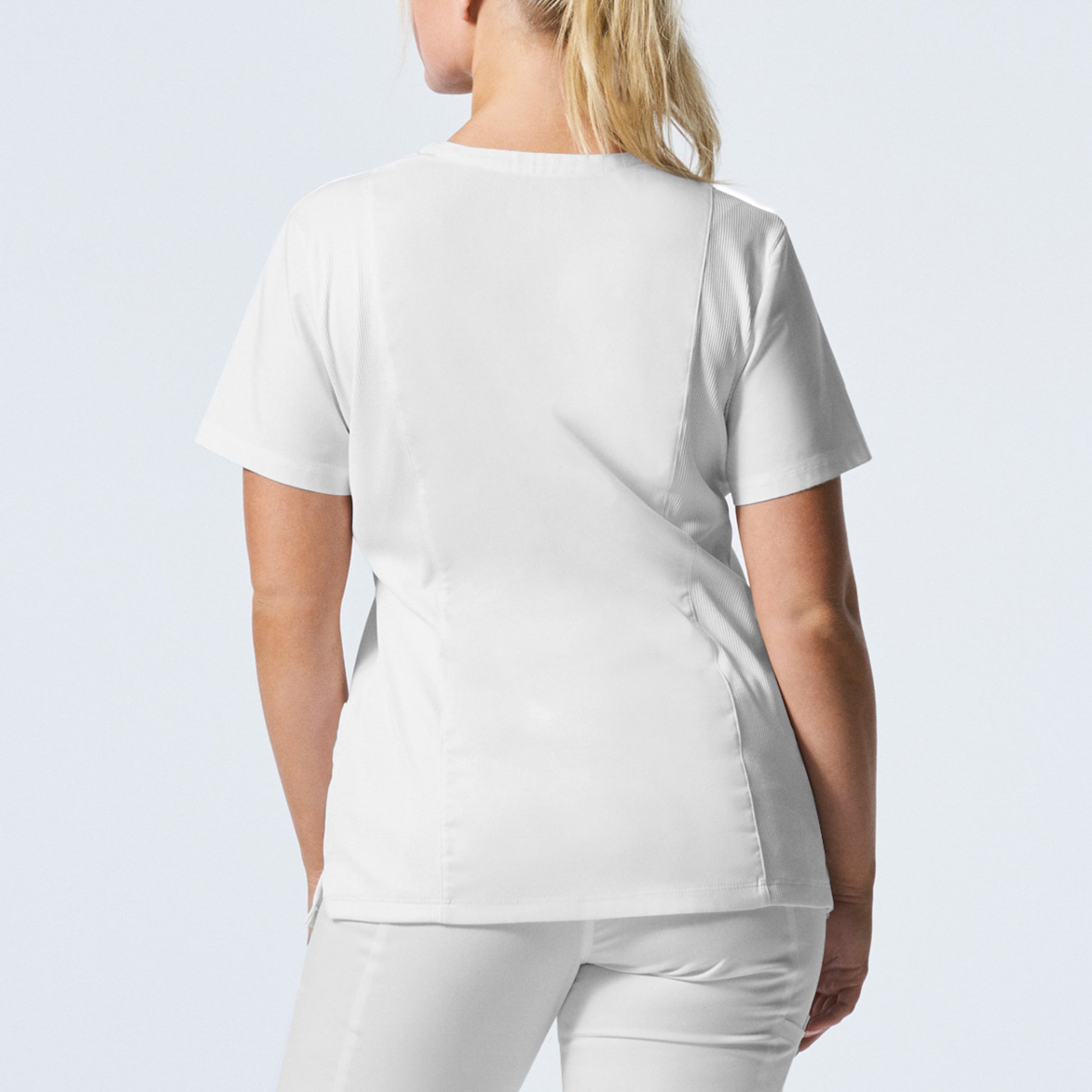 ProFlex LT105 Women's 3 Pocket V Neck Scrub Top White Image