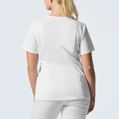 ProFlex LT105 Women's 3 Pocket V Neck Scrub Top White Image