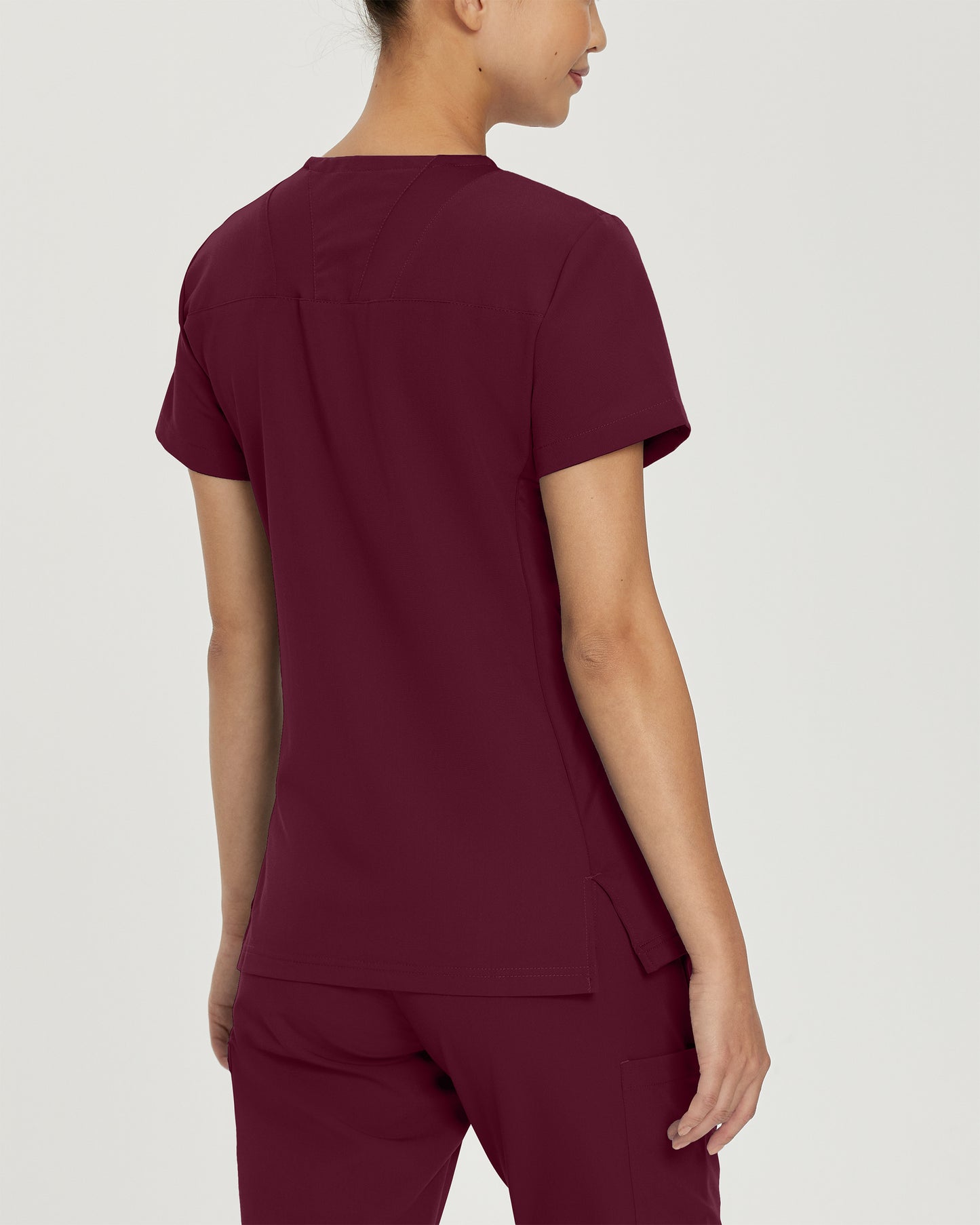 V-Tess 950 Women's 4 Pocket V Neck Scrub Top Wine Image