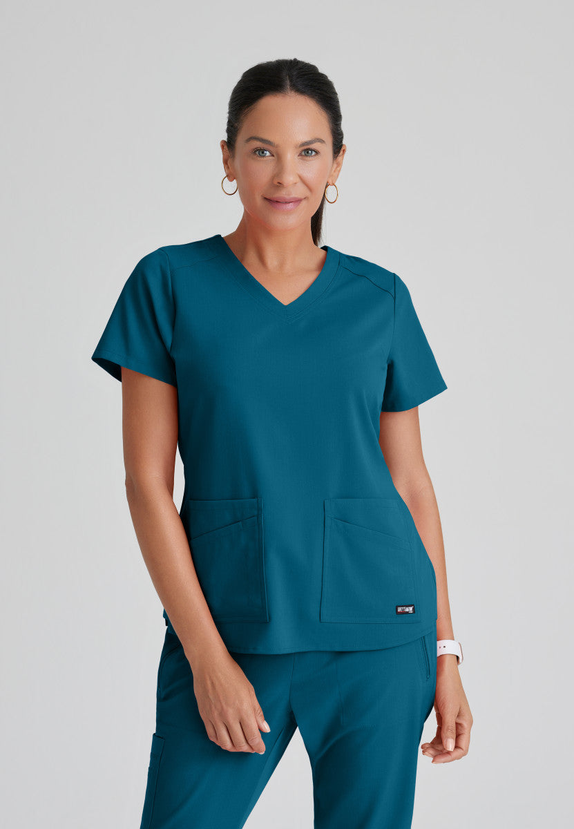 Greys Anatomy Stretch GRST011 Emma Scrub Top Bahama