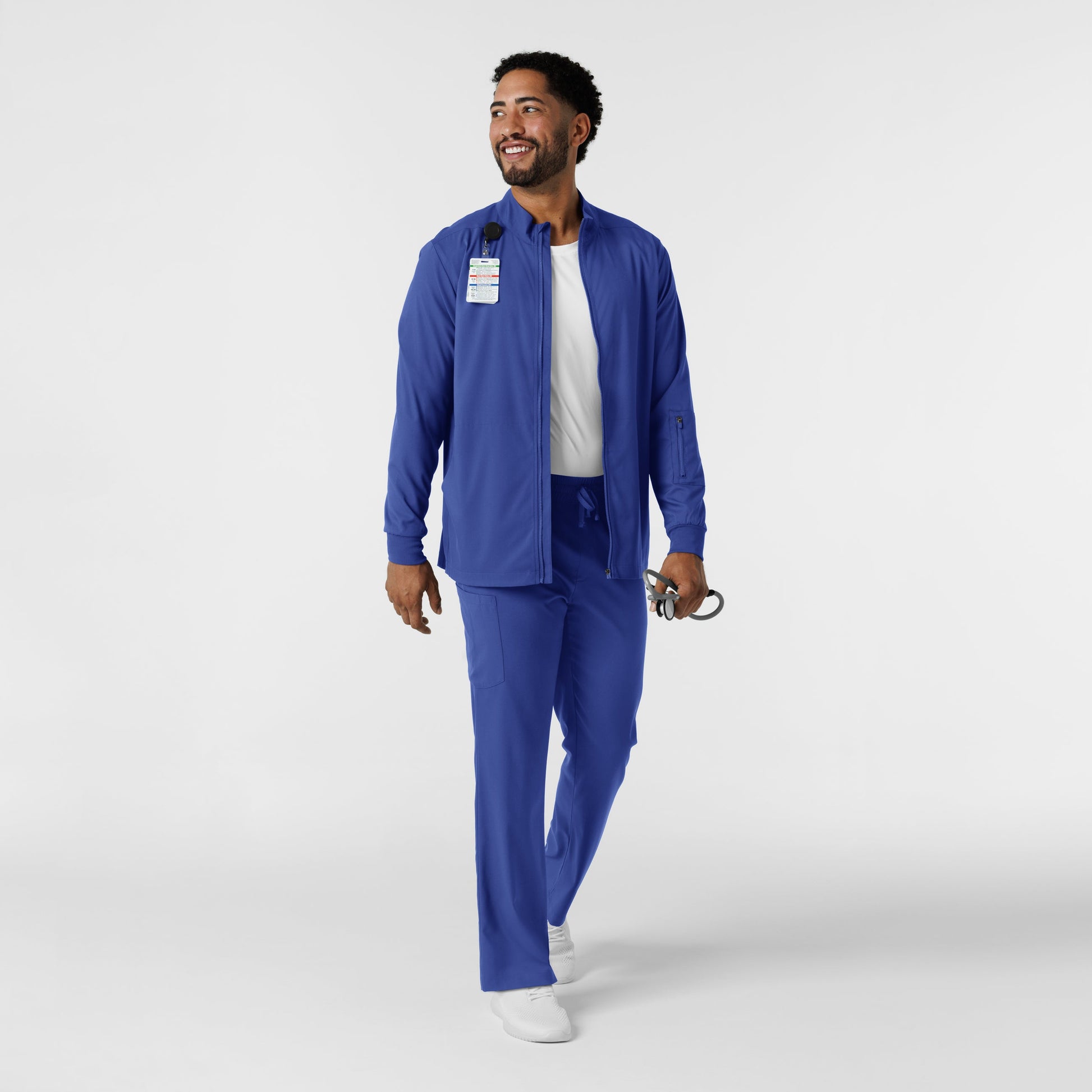 Boundless 8351 Men's Warm Up Scrub Jacket Galaxy Blue