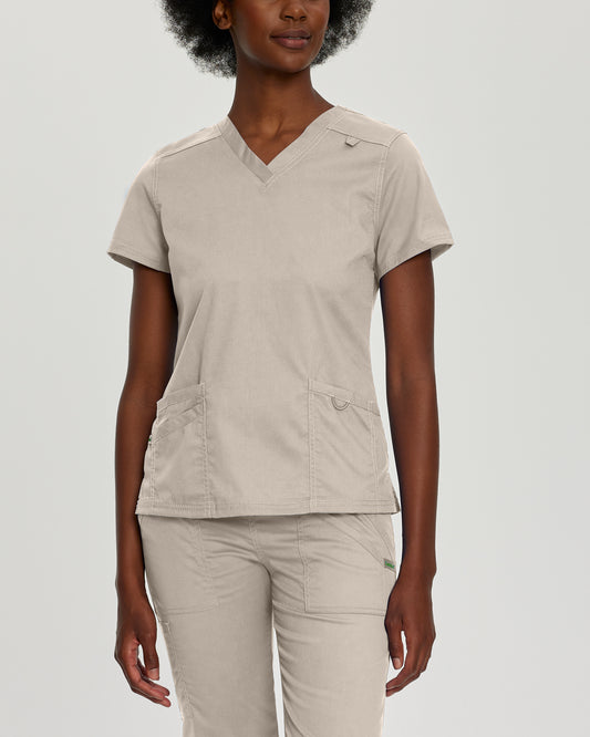 ProFlex 4160 Women's 3 Pocket V Neck Scrub Top Sandstone Image