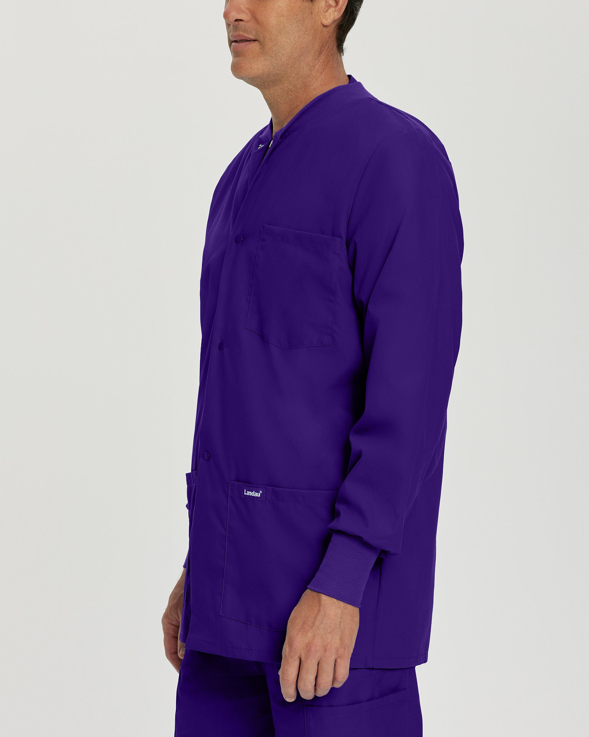 Essentials 7551 Men's 5 Pocket Warm Up Scrub Jacket Grape Image