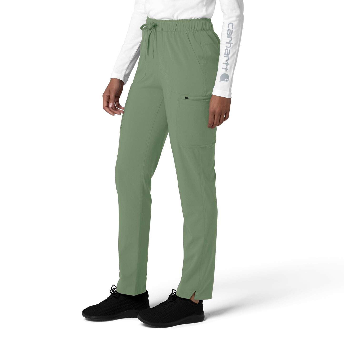 Force Cross-Flex C53210 Women's Straight Leg Cargo Scrub Pants Green Slate