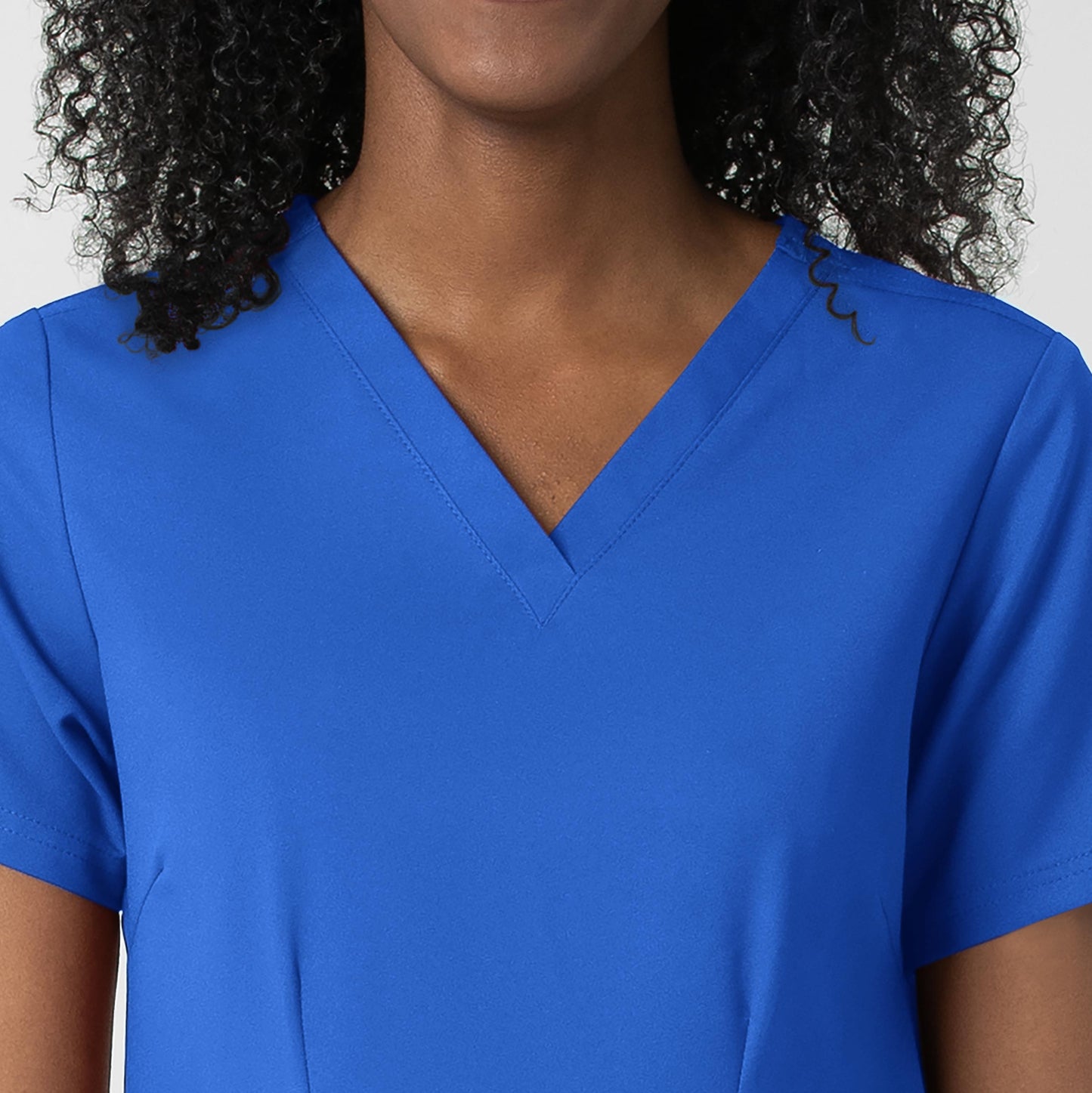 Thrive 6122 Fitted 3-Pocket V-Neck Scrub Top Royal Model Image Left Side | Wink