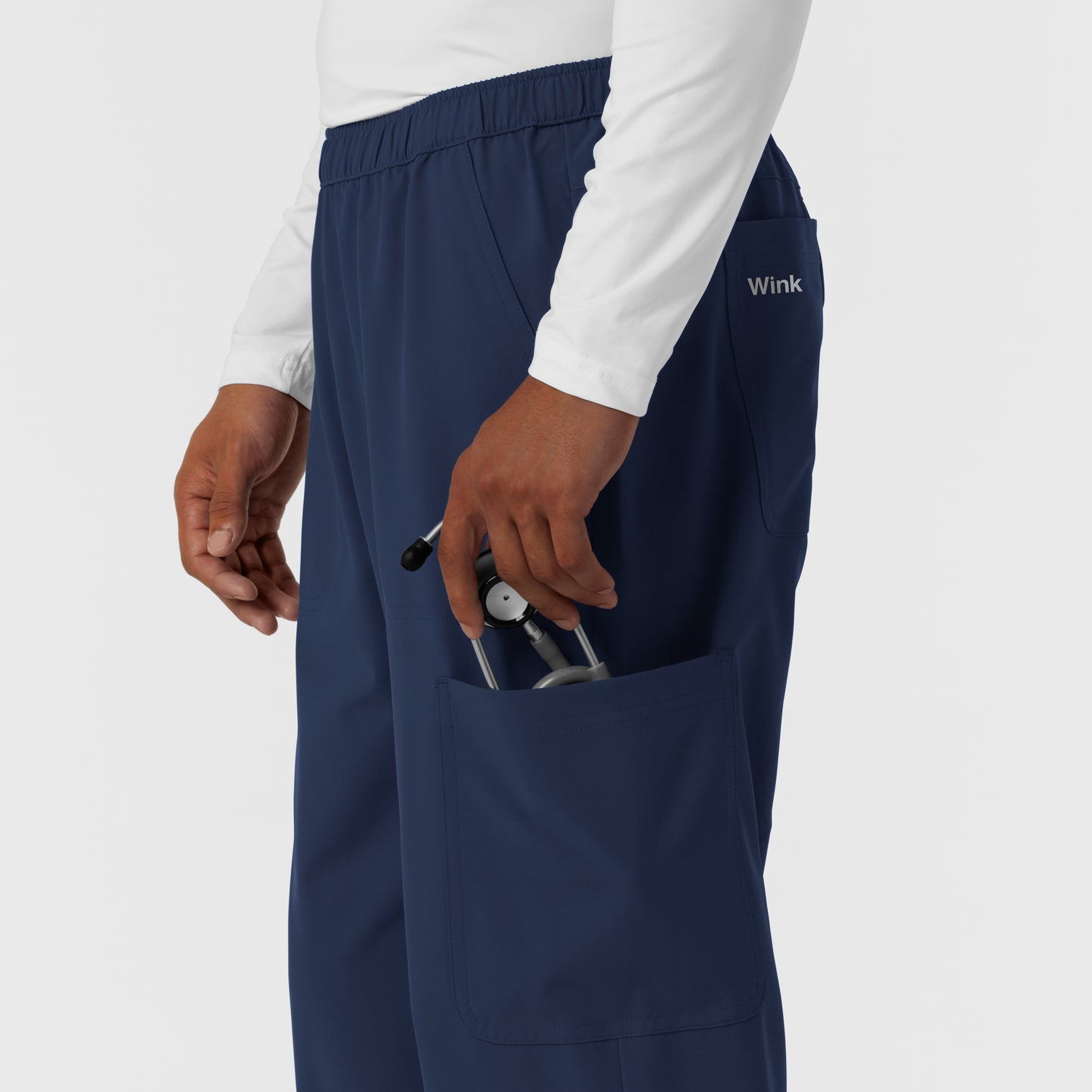 NURTUR 5380 Men's Straight Leg Cargo Scrub Pants Navy