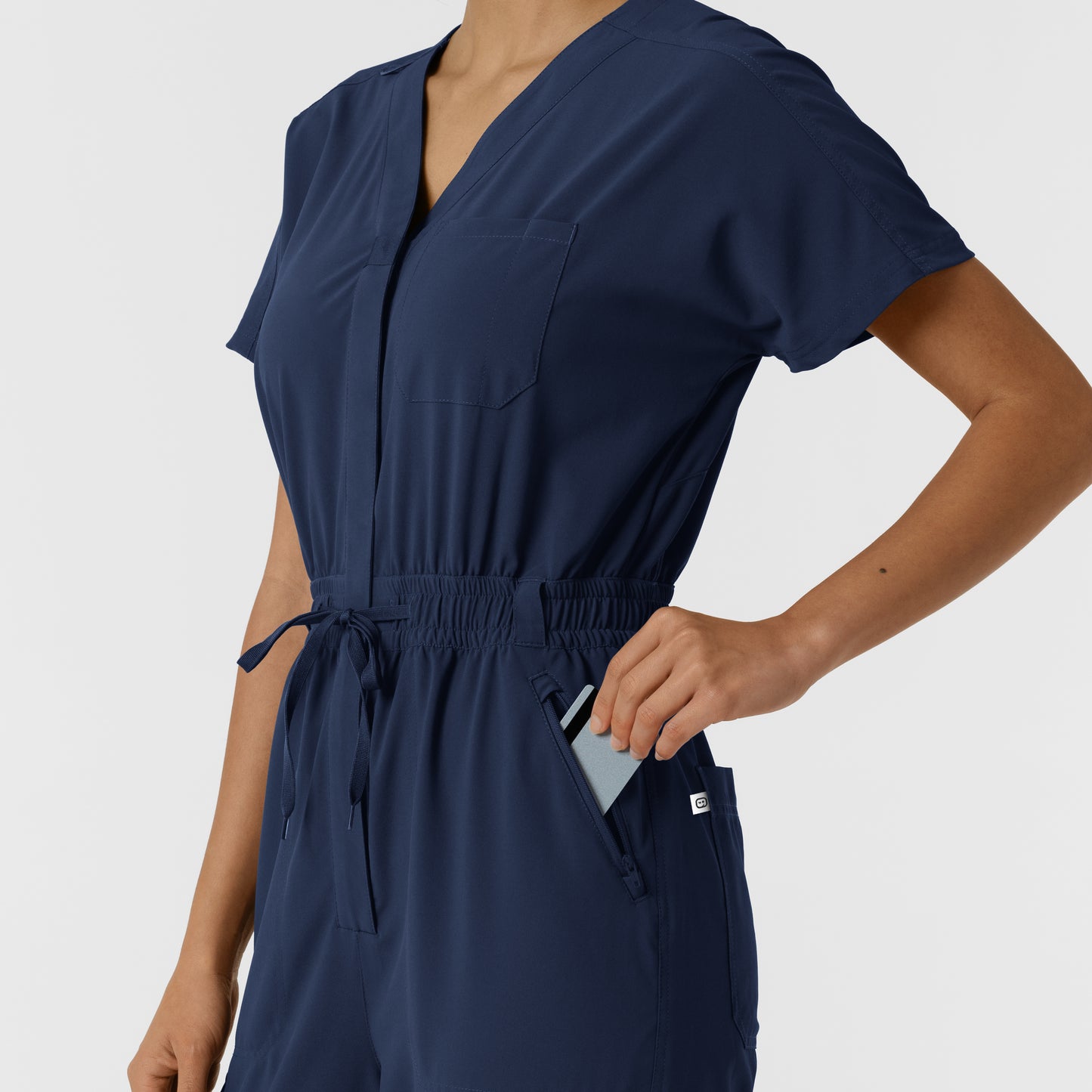 RENEW 3234 Cargo Jogger Scrub Jumpsuit Navy Model Image Alternate | Wink