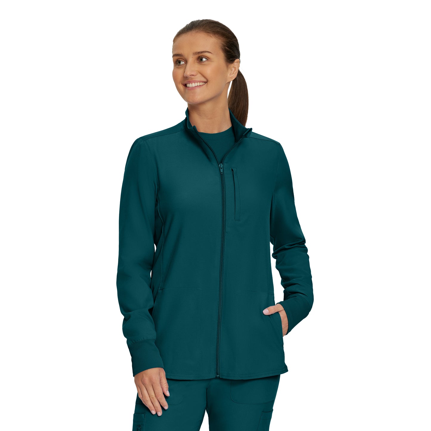 Forward LJ700 Women's 3 Pocket Scrub Jacket Caribbean Image