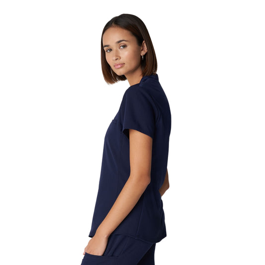 V-Tess WT110 Women's 2 Pocket V Neck Scrub Top Navy Image