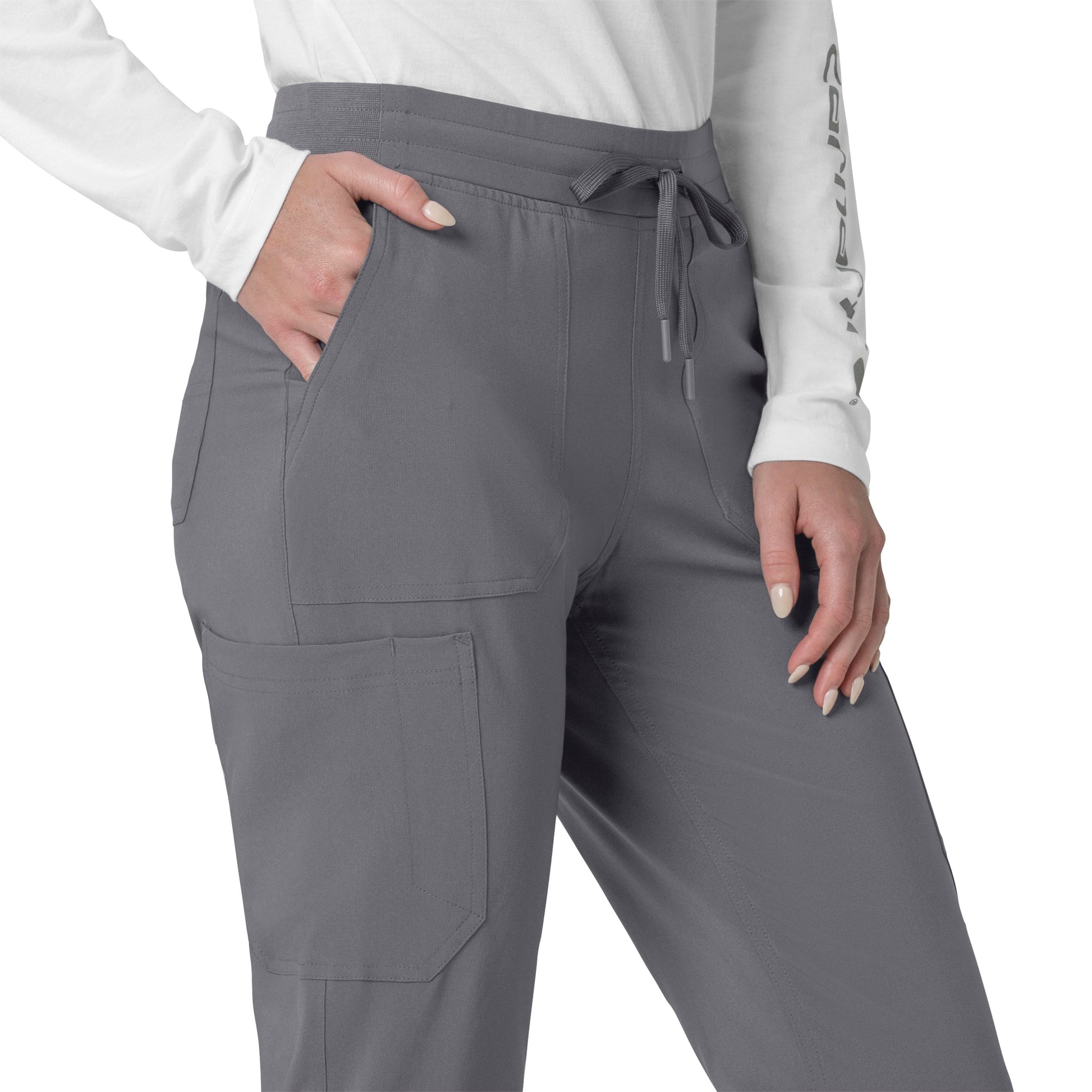 Force Cross-Flex C53110 Cargo Jogger Scrub Pants Pewter Model Image Alternate | Carhartt