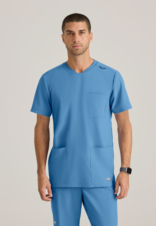 Skechers SKT193 Thesis Scrub Top Ciel Blue Model Image Front | Barco