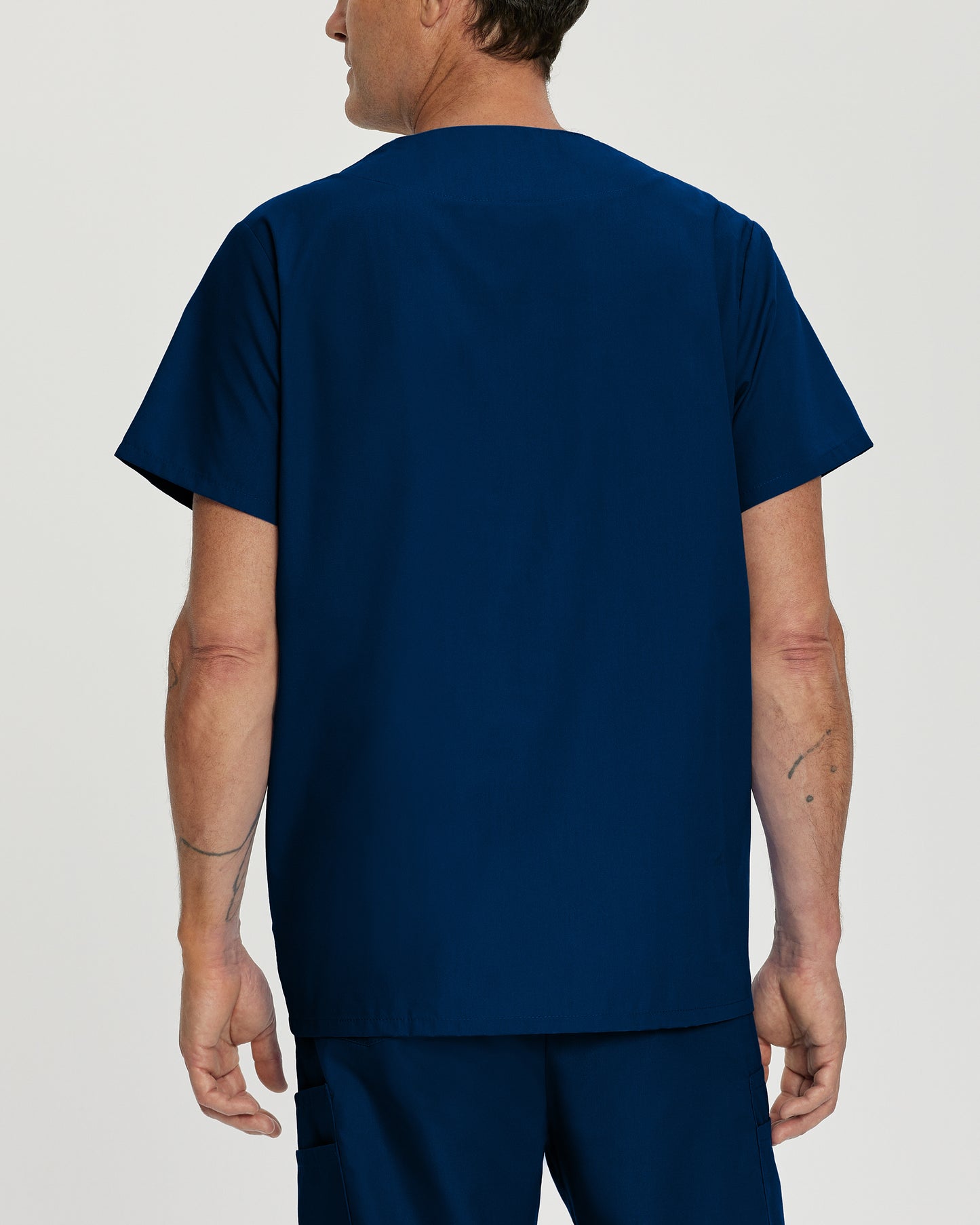 Essentials 7489 Men's 5 Pocket V Neck Scrub Top Navy Image