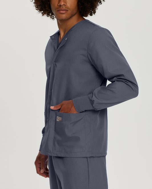 Scrub Zone 75231 Unisex 3 Pocket Warm Up Scrub Jacket Steel Grey Image