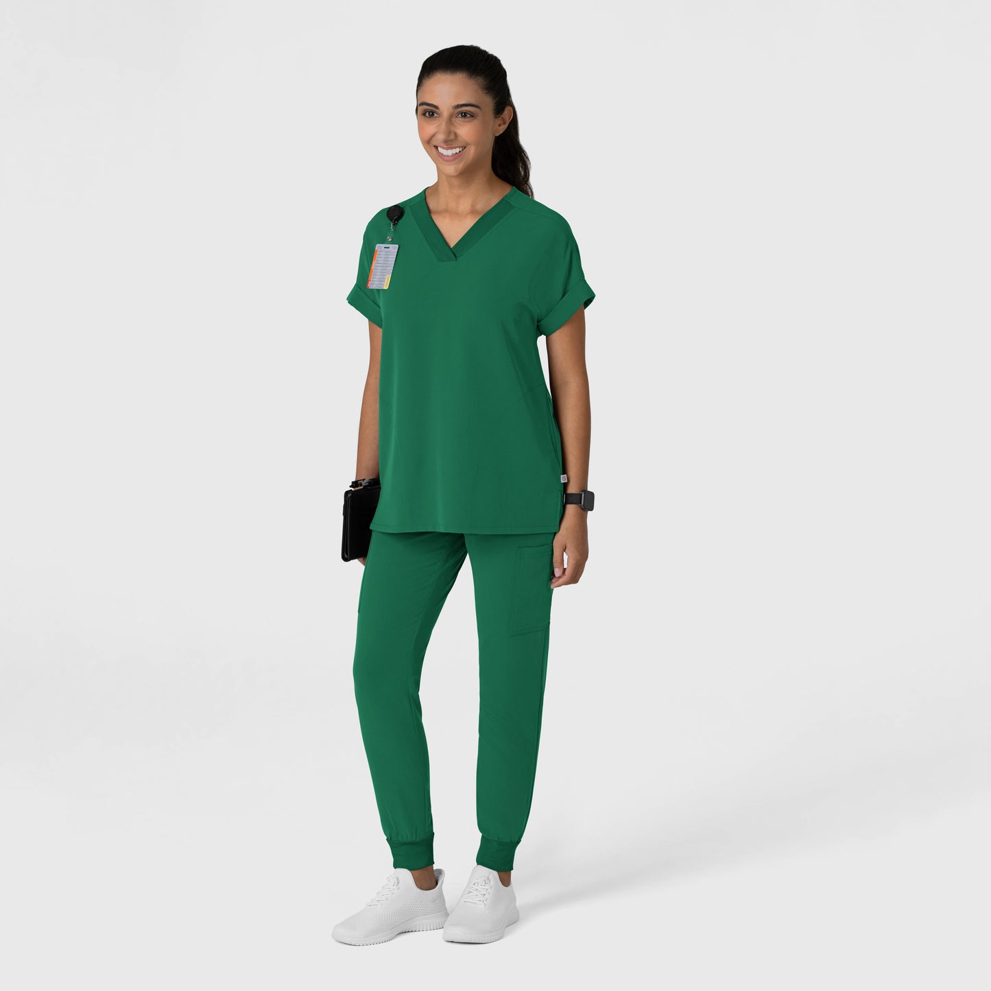 Nova 6232 Drop Shoulder Boxy Scrub Top Hunter Model Image Right Side | Wink