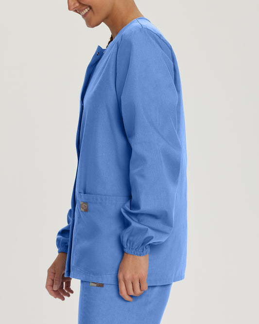 Scrub Zone 75221 Women's 3 Pocket Warm Up Scrub Jacket Ceil Blue Image