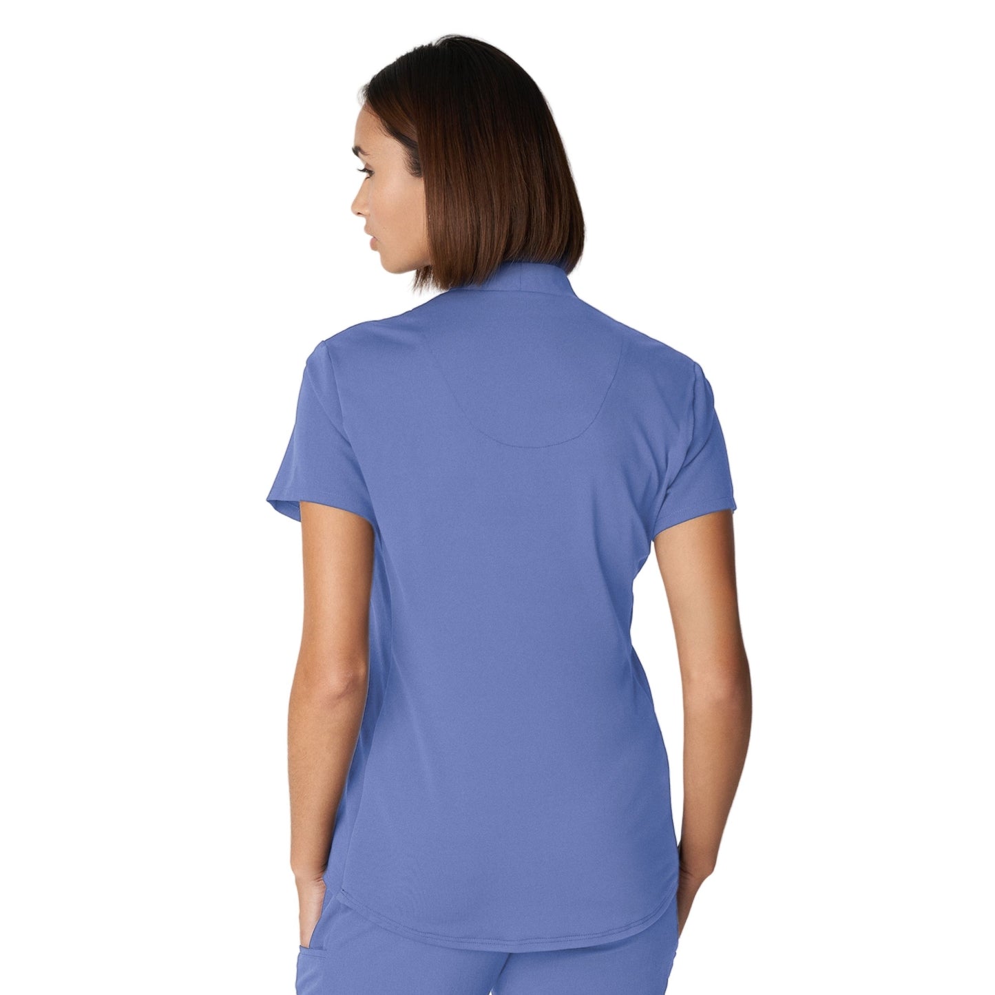 V-Tess WT110 Women's 2 Pocket V Neck Scrub Top Ceil Blue Image