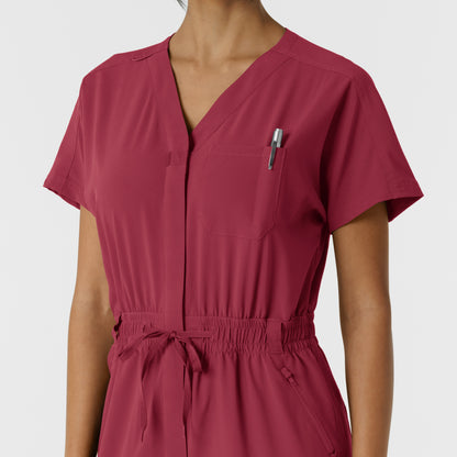 RENEW 3234 Women's Cargo Jogger Scrub Jumpsuit Ruby