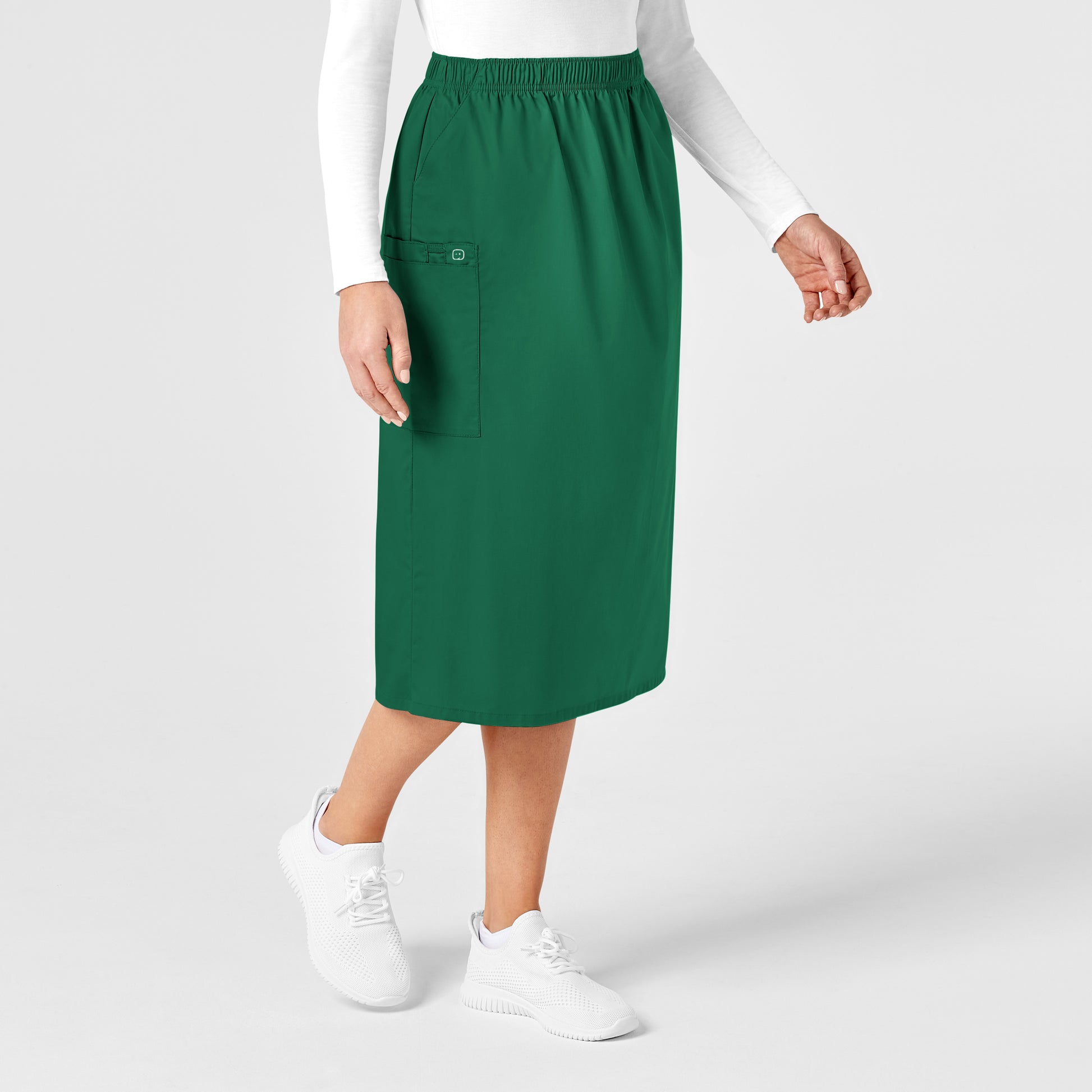 WonderWORK 701 Pull On Cargo Skirt Hunter Model Image Left Side | Wink