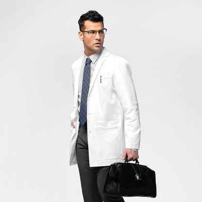 Slate 7172 Men's 34 Inch Doctors Coat White Model Image Right Side | Wink