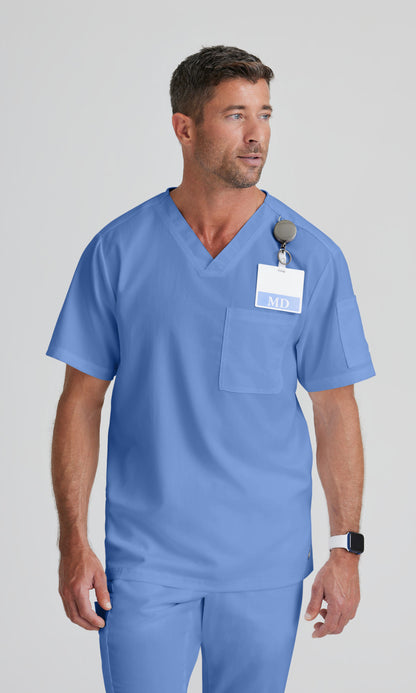 Grey's Anatomy GRT091 Evan Scrub Top Ciel Blue
