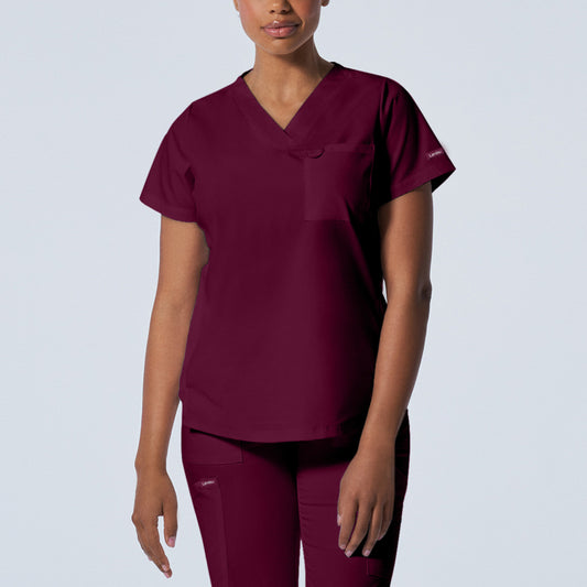 ProFlex LT107 Women's 2 Pocket V Neck Scrub Top Wine Image