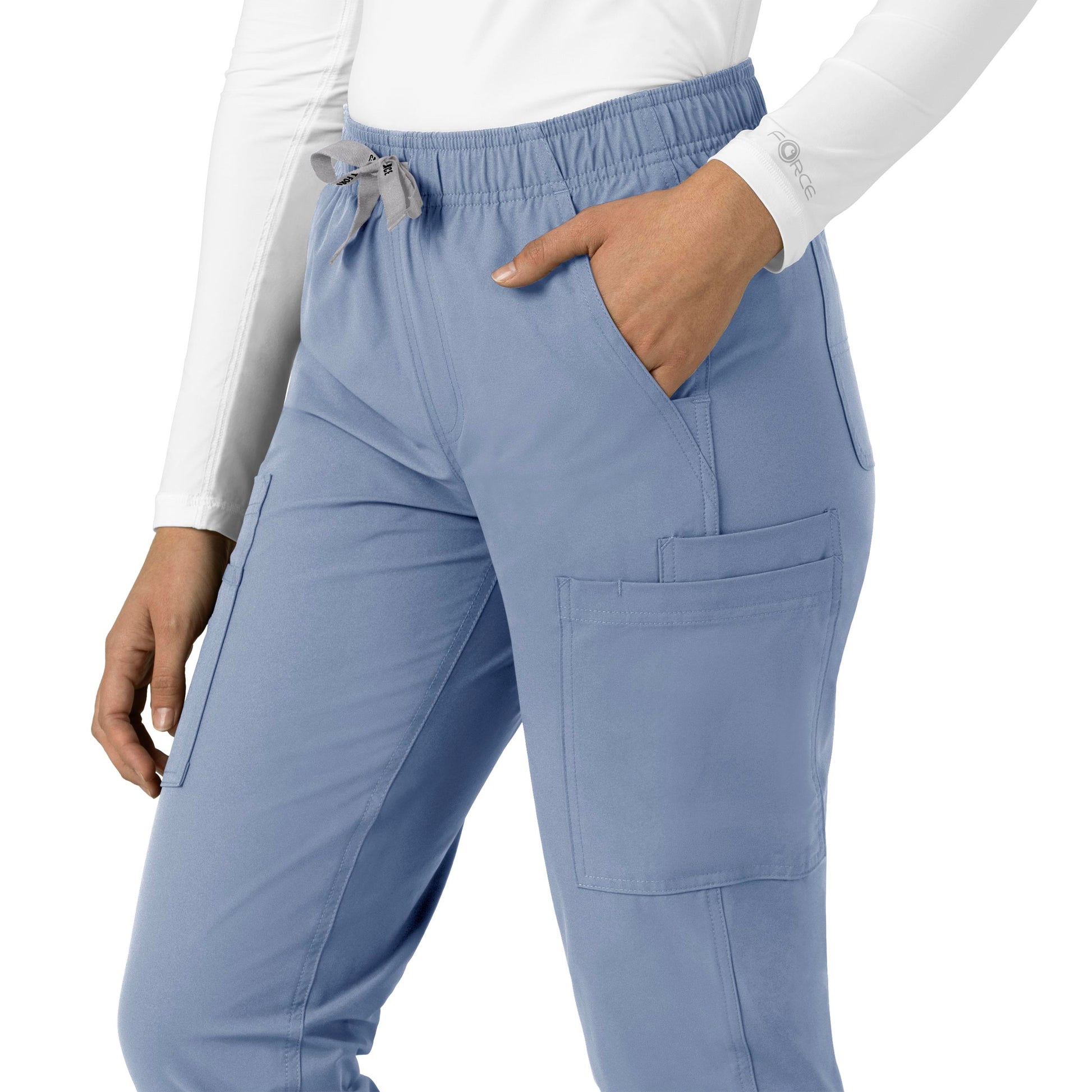 Force Essentials C51213 Straight Leg Scrub Pants Ceil Blue Model Image Alternate | Carhartt