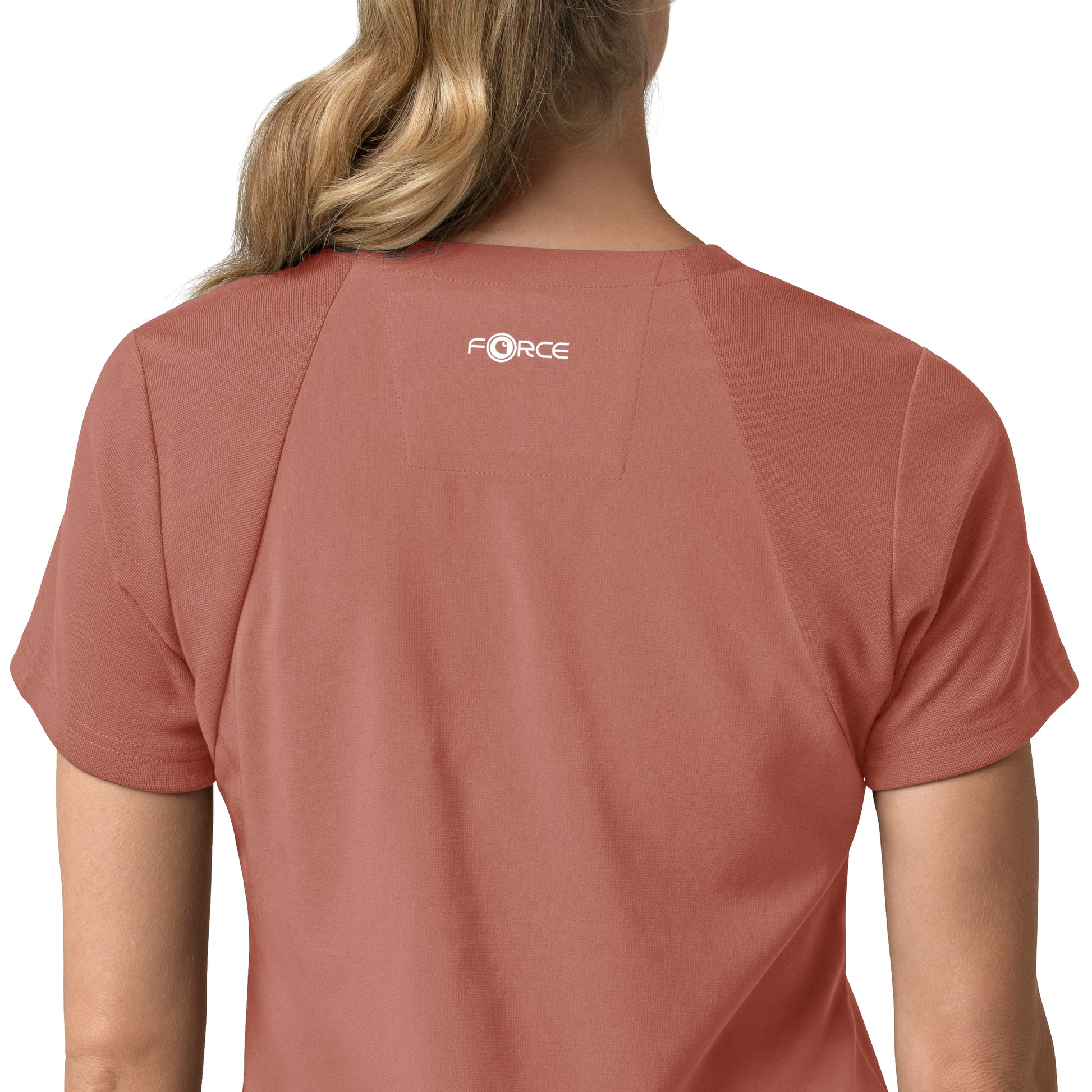 Force Cross-Flex C13210 Flex Panel V-Neck Scrub Top Wildrose Model Image Alternate | Carhartt