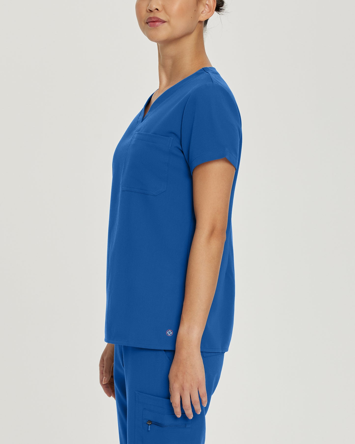 V-Tess 794 Women's 1 Pocket V Neck Scrub Top Royal Image