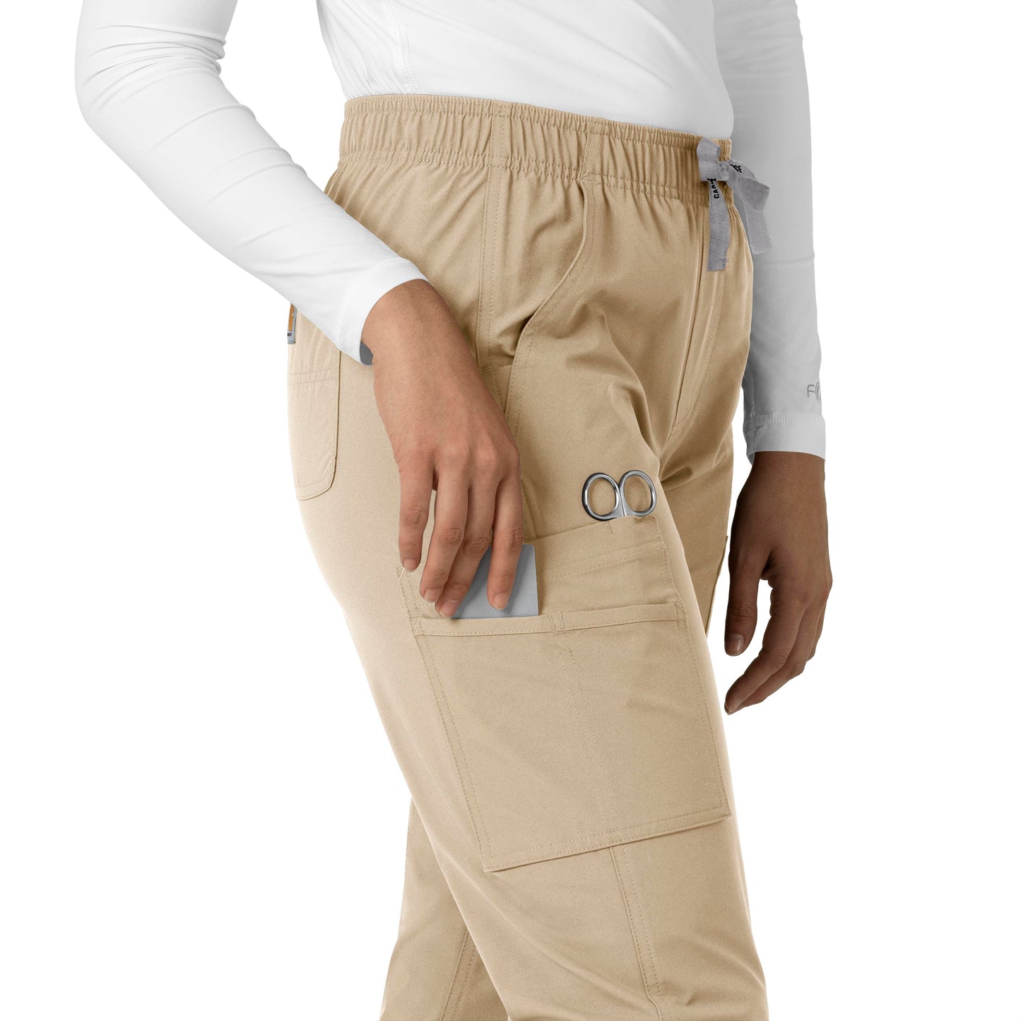 Force Essentials C51213 Straight Leg Scrub Pants Khaki Model Image Alternate | Carhartt