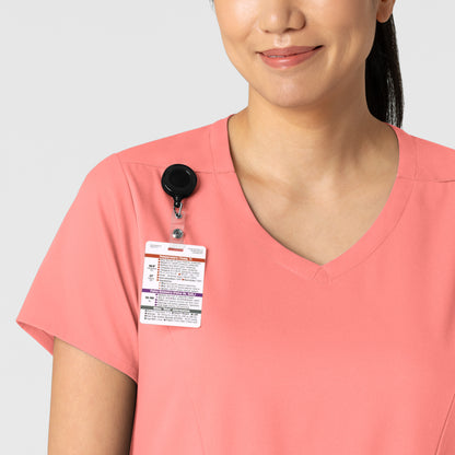 Boundless 6251 Women's 2-Pocket V-Neck Scrub Top Paradise Pink