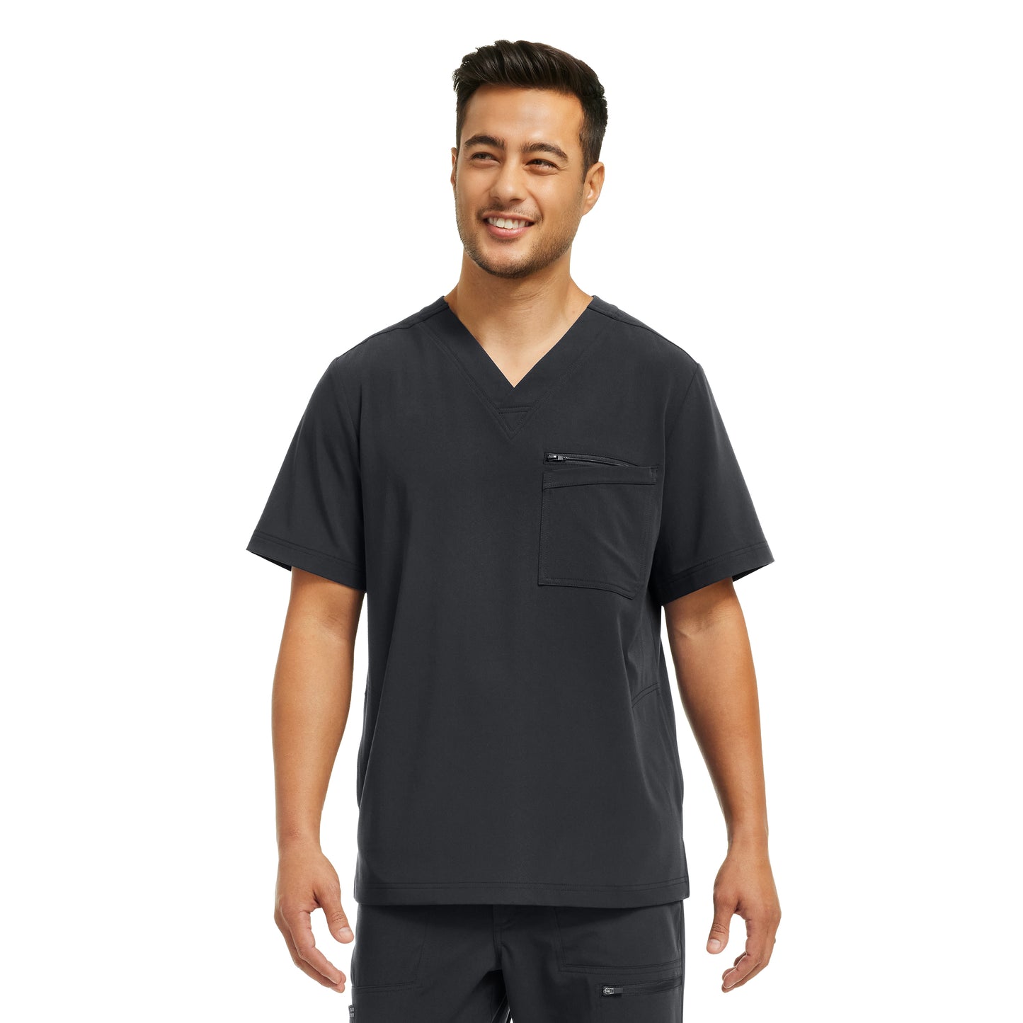 CRFT WT151 Men's 4 Pocket V Neck Scrub Top Pewter Image