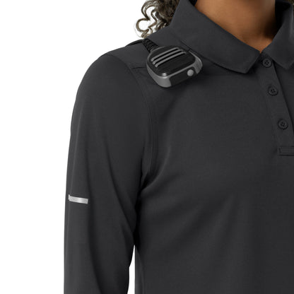 Rugged Flex C12129 Women's Heavyweight Long Sleeve Polo Scrub Top Pewter