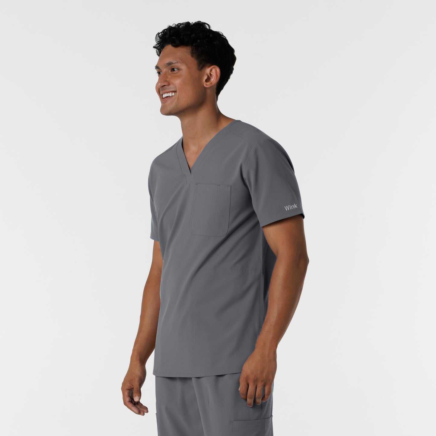 NURTUR 6380 Men's V-Neck Scrub Top Pewter