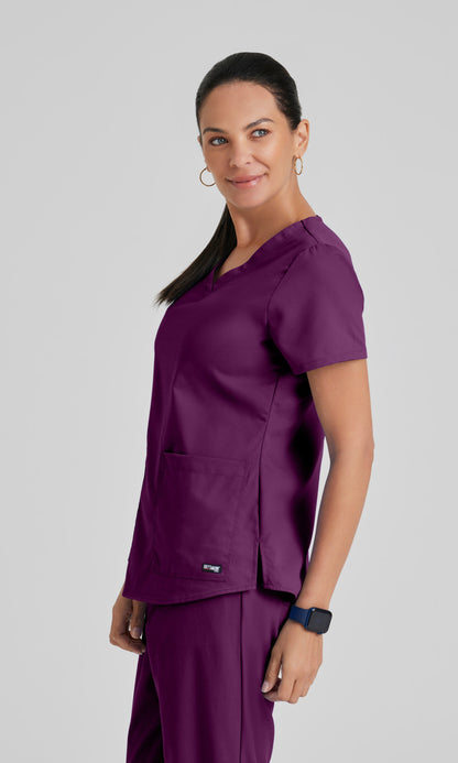 Grey's Anatomy 71166 Aubrey Scrub Top Wine