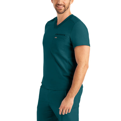 Forward LT111 Men's 2 Pocket V Neck Scrub Top Caribbean Image