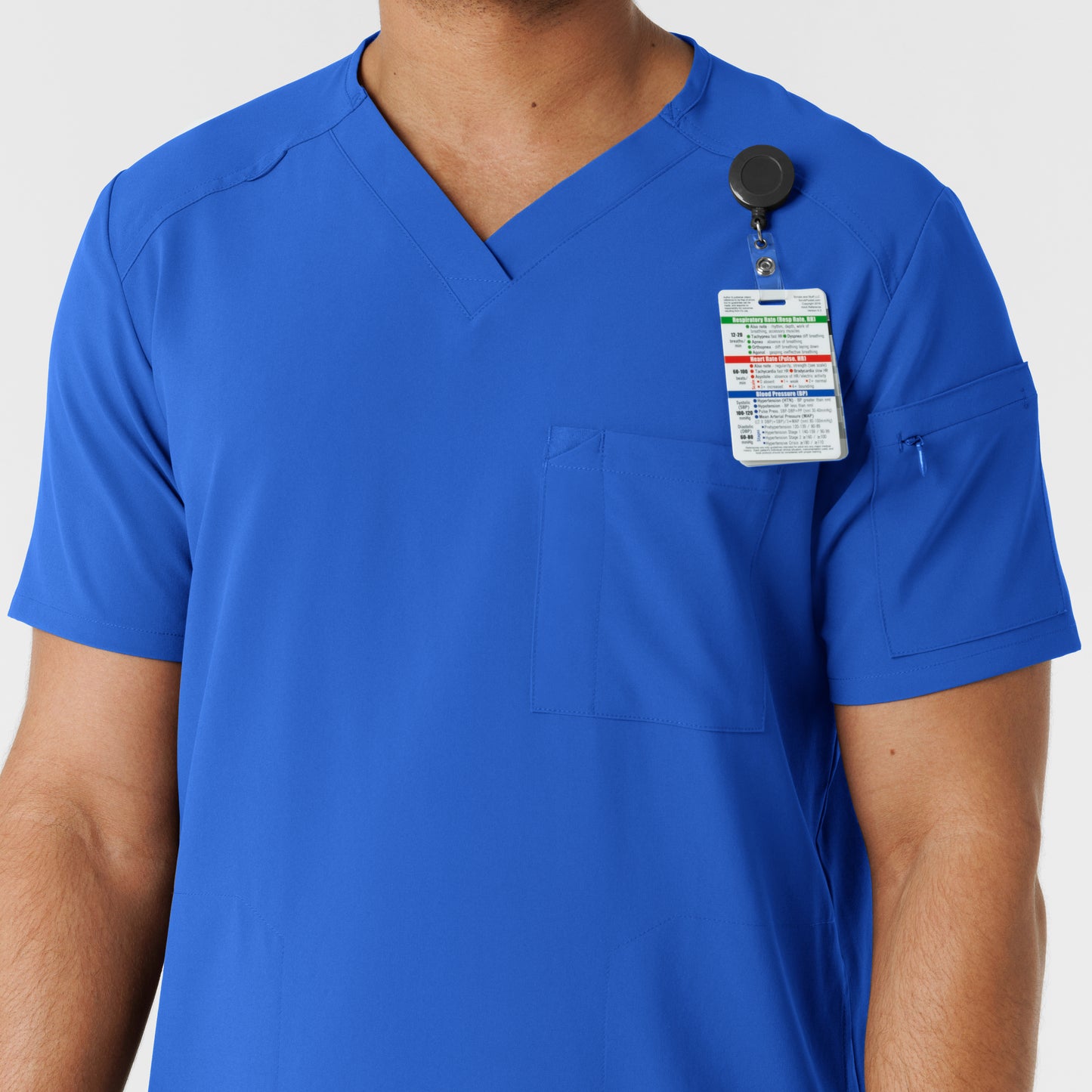 RENEW 6834 Men's V-Neck 5 Pocket Scrub Top Royal Model Image Alternate | Wink