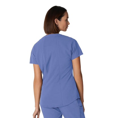 V-Tess WT114 Women's 1 Pocket V Neck Scrub Top Ceil Blue Image