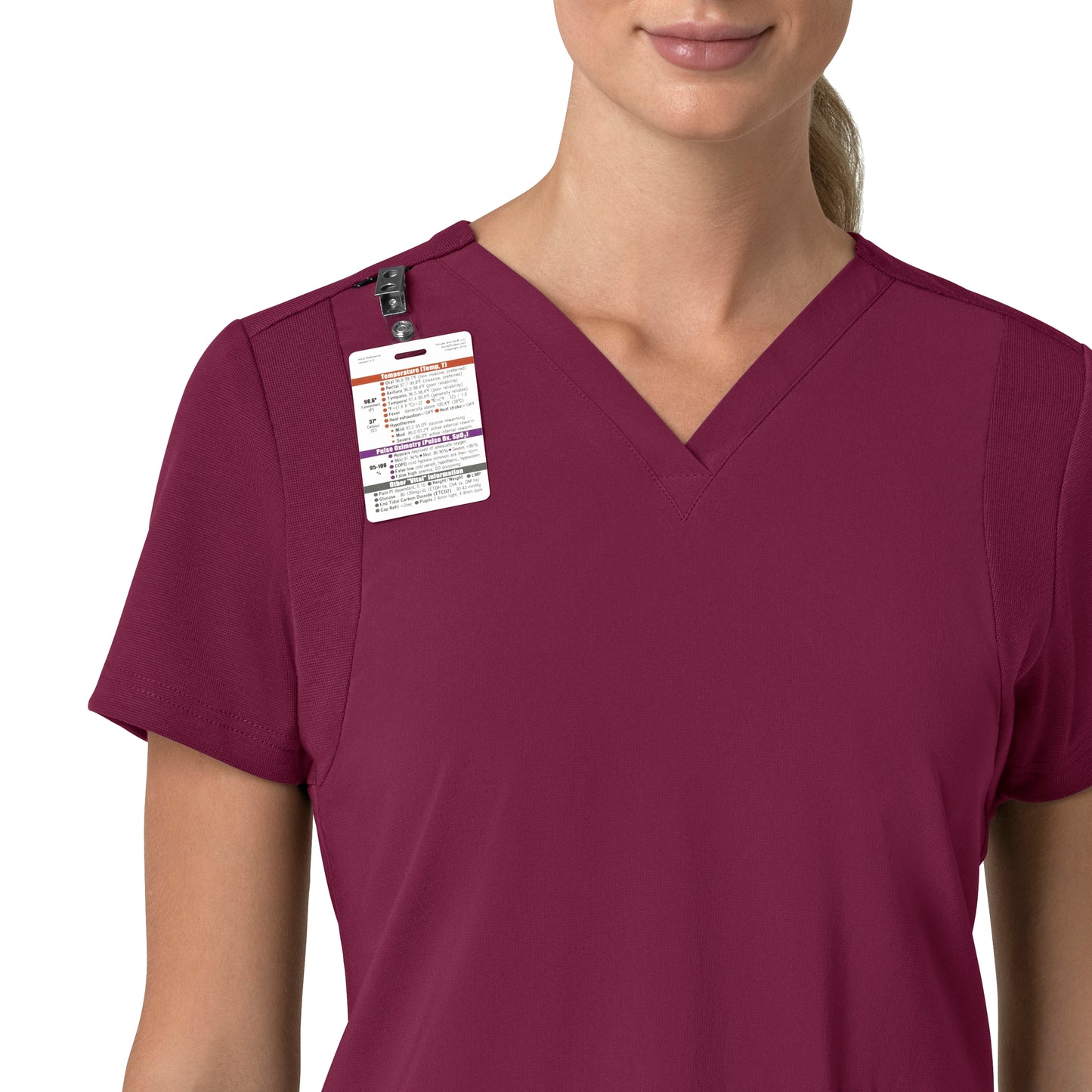 Force Cross-Flex C13210 Flex Panel V-Neck Scrub Top Wine Model Image Alternate | Carhartt