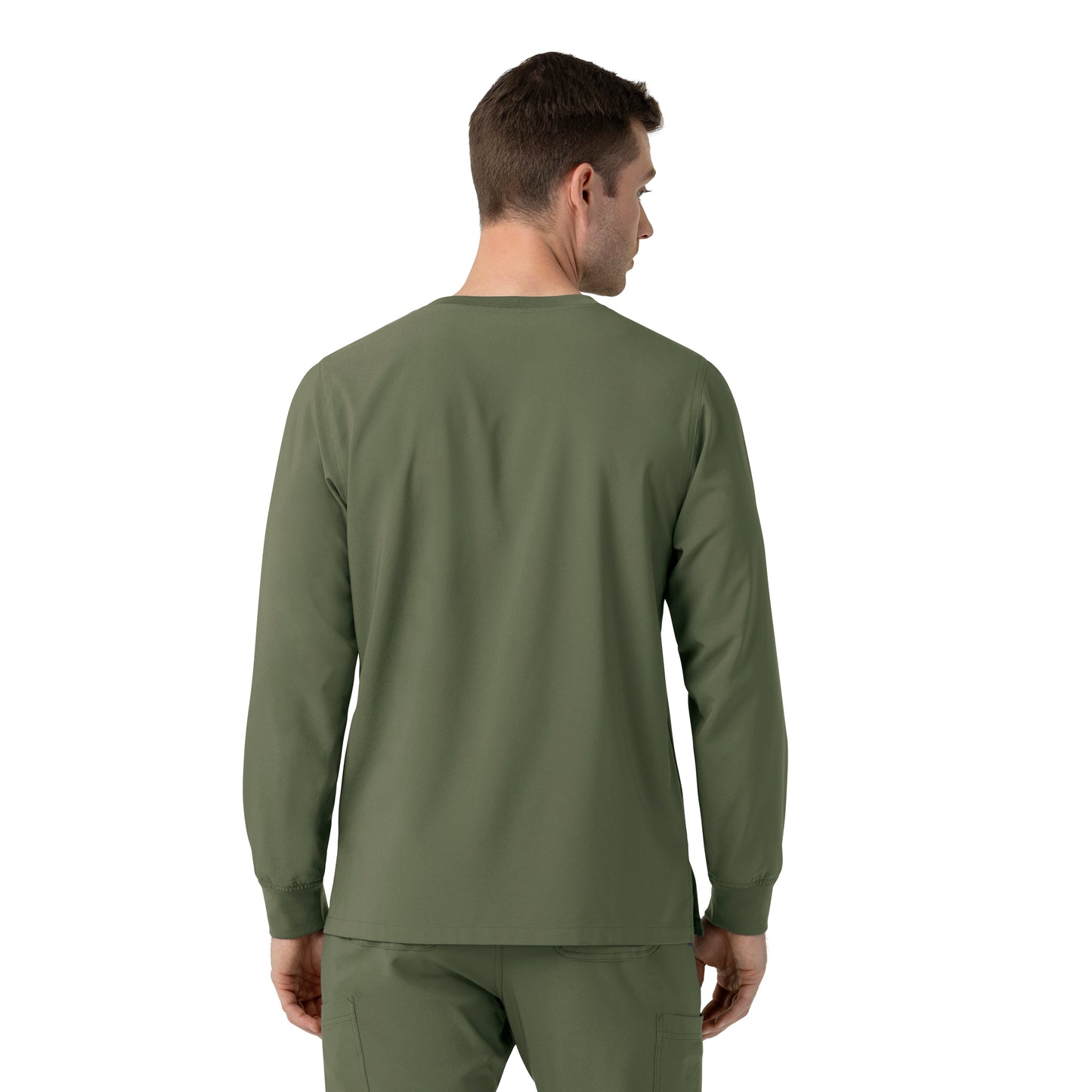 Force Cross-Flex C16610 Men's Crew Neck Long Sleeve Scrub Top Olive