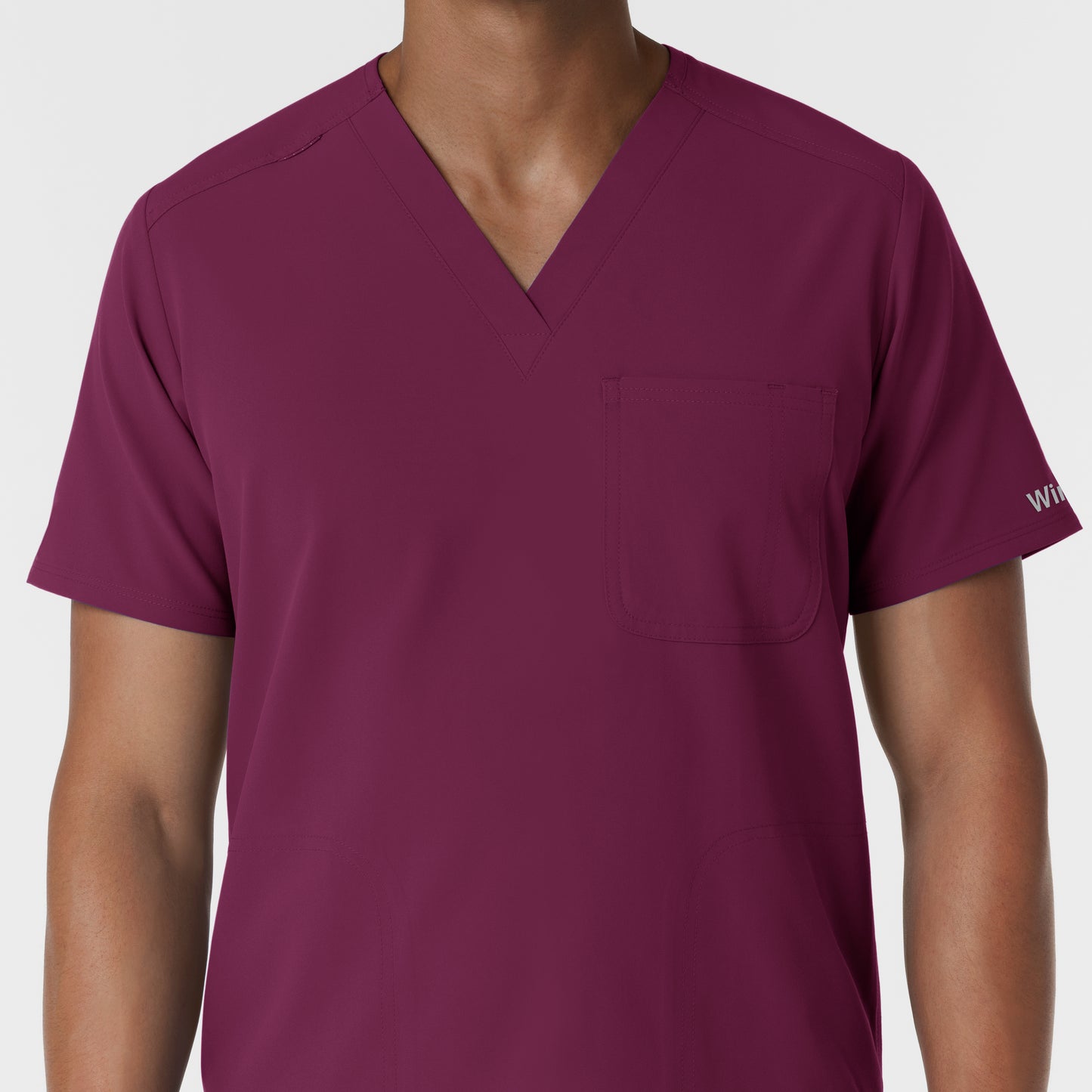 NURTUR 6380 Men's V-Neck Scrub Top Wine