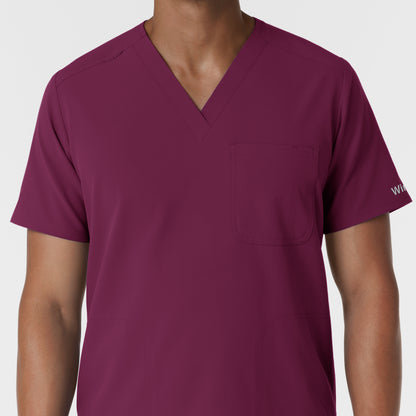 NURTUR 6380 Men's V-Neck Scrub Top Wine