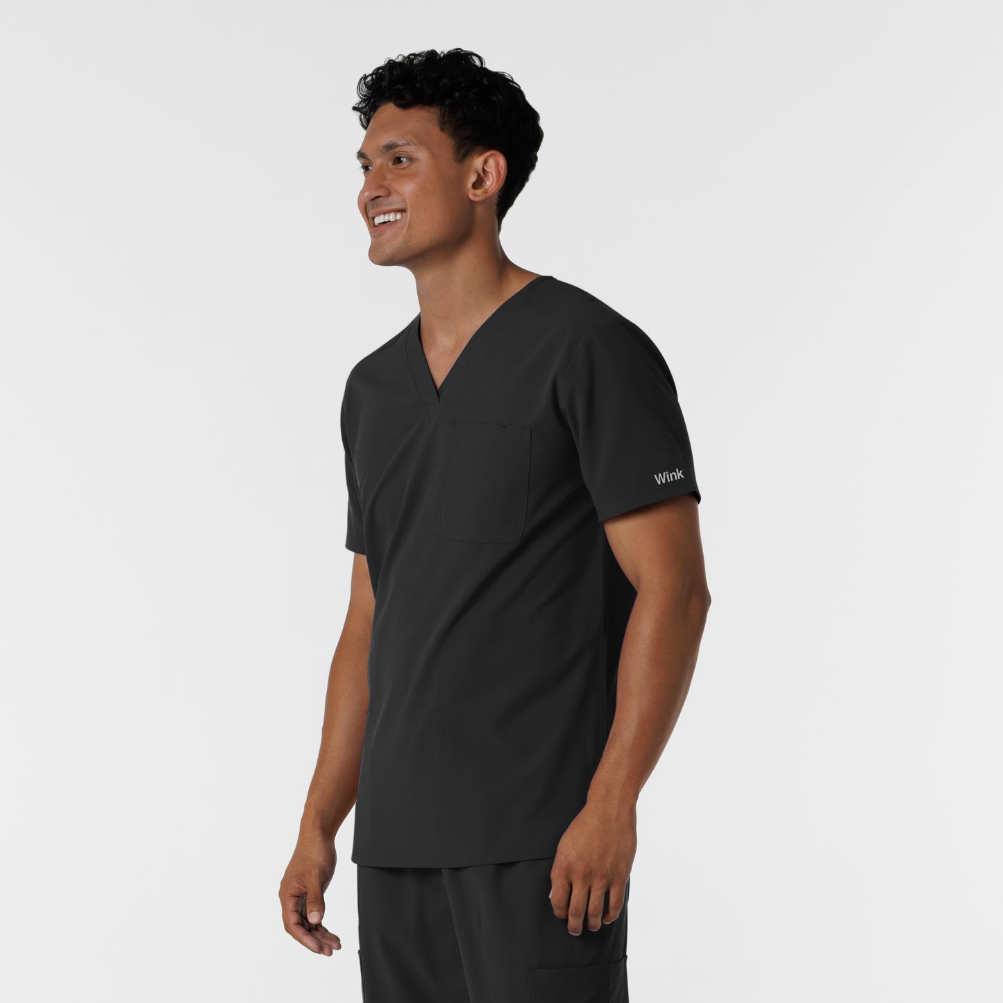 NURTUR 6380 Men's V-Neck Scrub Top Black