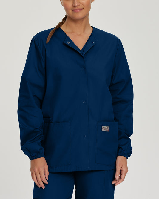 Scrub Zone 75221 Women's 3 Pocket Warm Up Scrub Jacket Navy Image