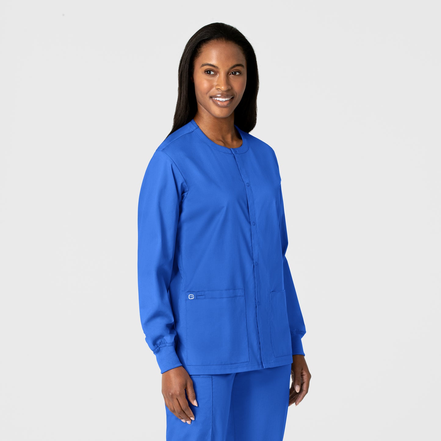 WonderWORK 800 Unisex Snap Front Jacket Royal Model Image Left Side | Wink