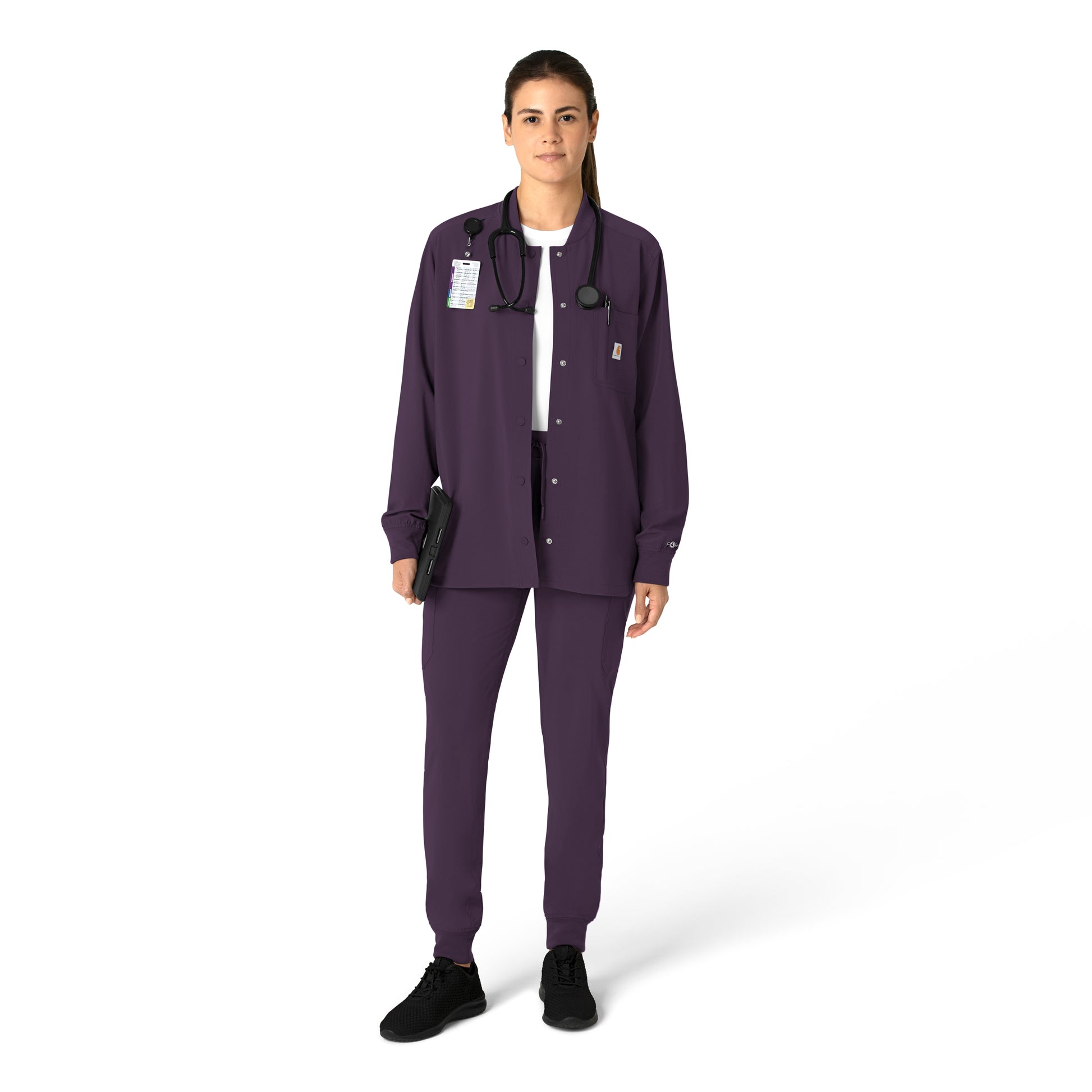 Force Cross-Flex C82210 Shirt Jacket Black Plum Model Image Right Side | Carhartt