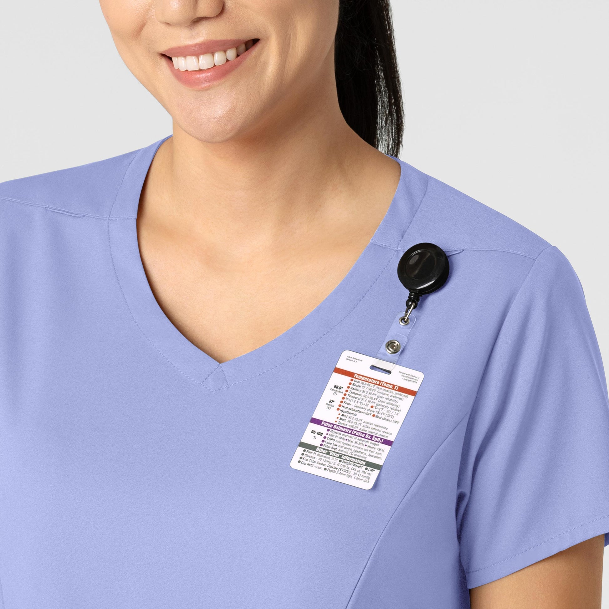 Boundless 6251 2-Pocket V-Neck Scrub Top Ceil Blue Model Image Alternate | Wink