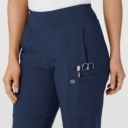 W123 5555 Comfort Waist Cargo Jogger Scrub Pants Navy Model Image Alternate | Wink