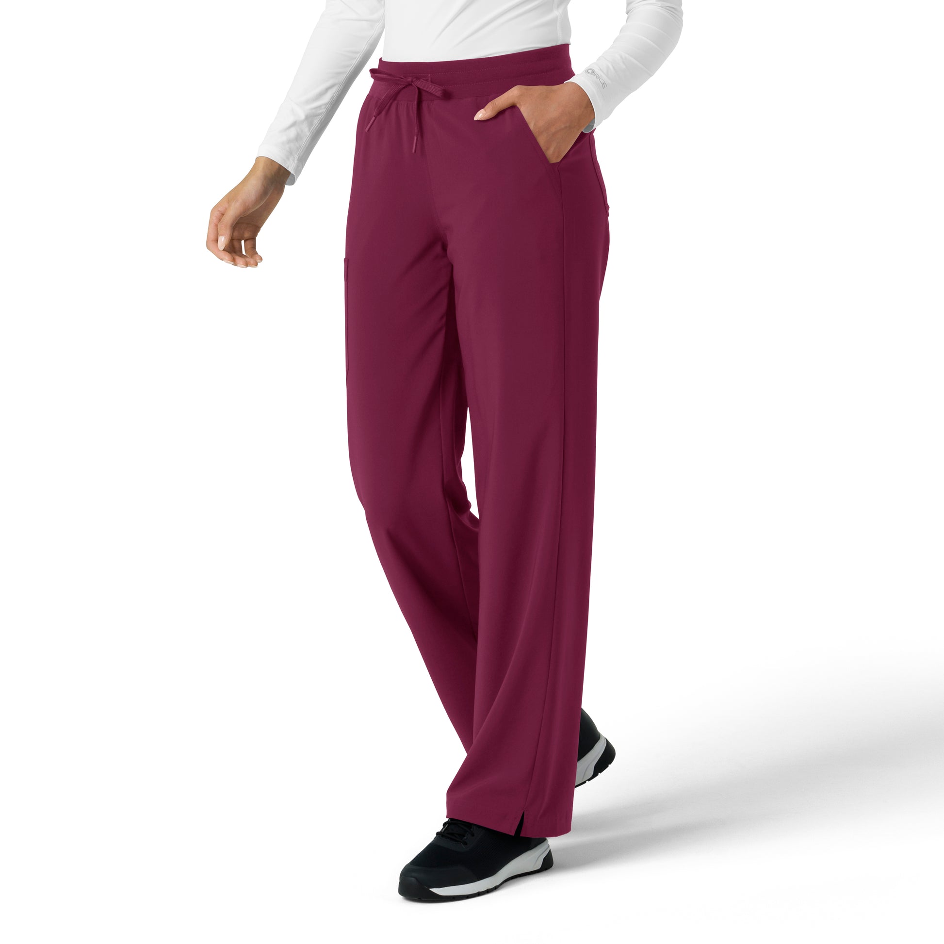 Force Cross-Flex C53310 Boot Cut Scrub Pant Wine Model Image Left Side | Carhartt